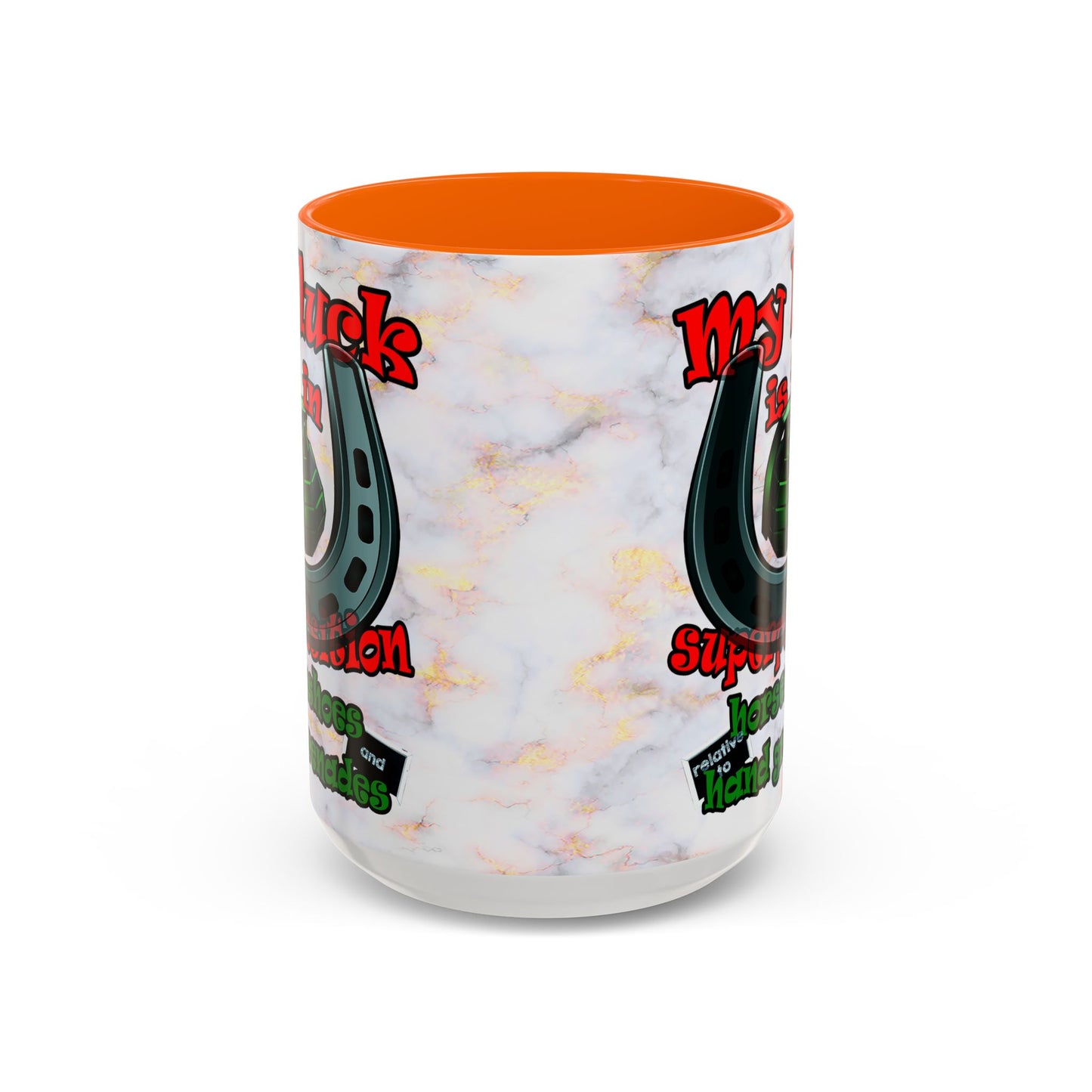 my luck - Accent Mug (white marble)