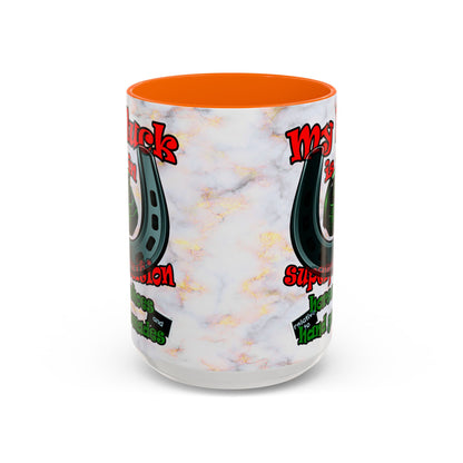 my luck - Accent Mug (white marble)