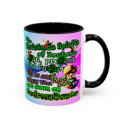 christmas spirits of boston - Accent Mug (light blue-pink wave)