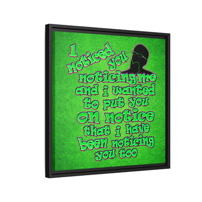 noticed you noticing - framed canvas art (green turf)