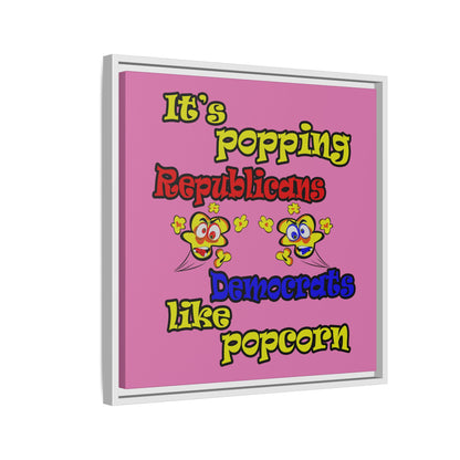 popping like popcorn - framed canvas art (light pink)