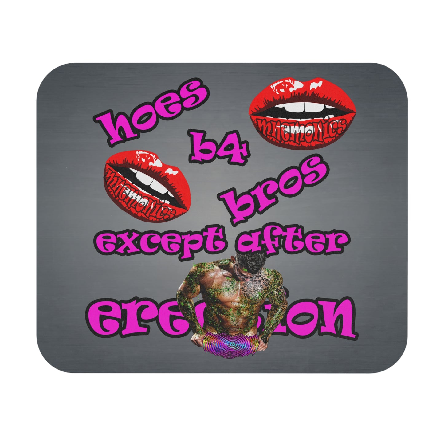 hoes b4 bros - Mouse Pad (Rectangle) (grey-light grey)