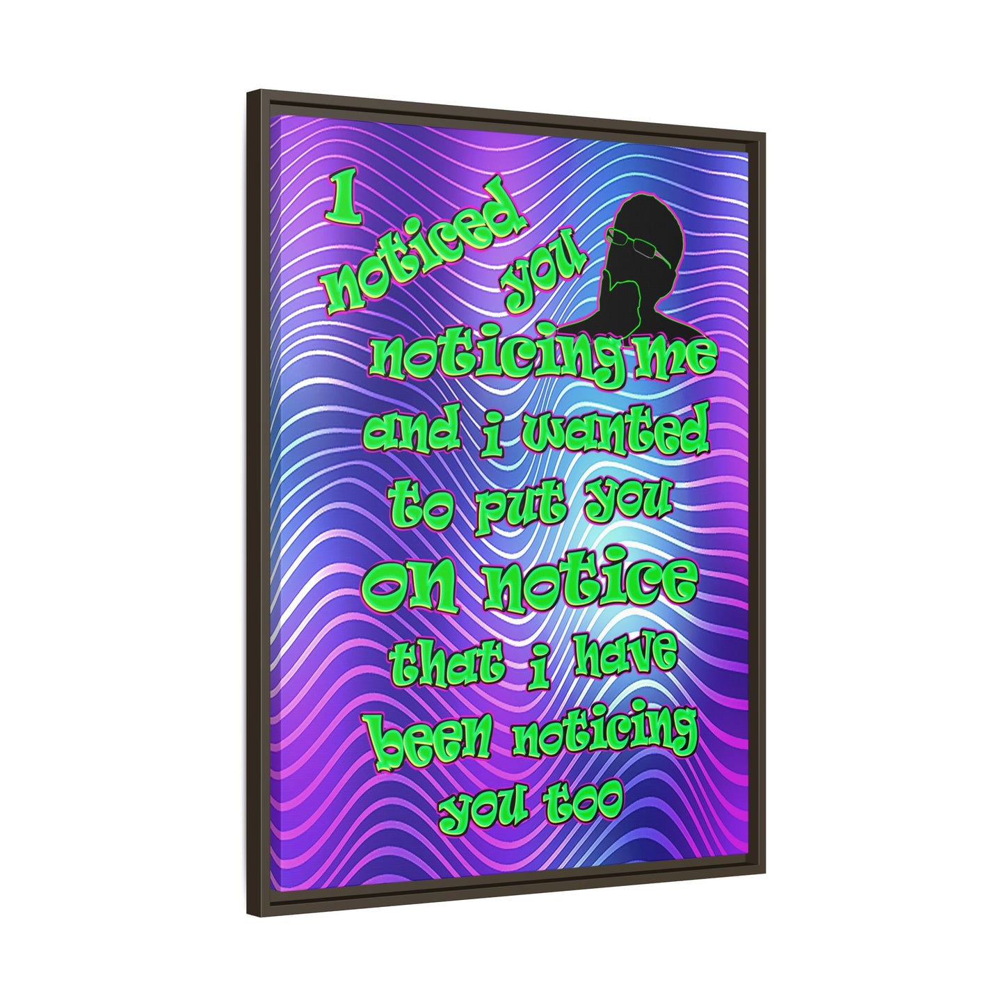 noticed you noticing - framed canvas art (purple wave)