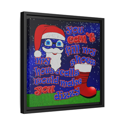 santa's shoes - framed canvas art ('snoops' background)