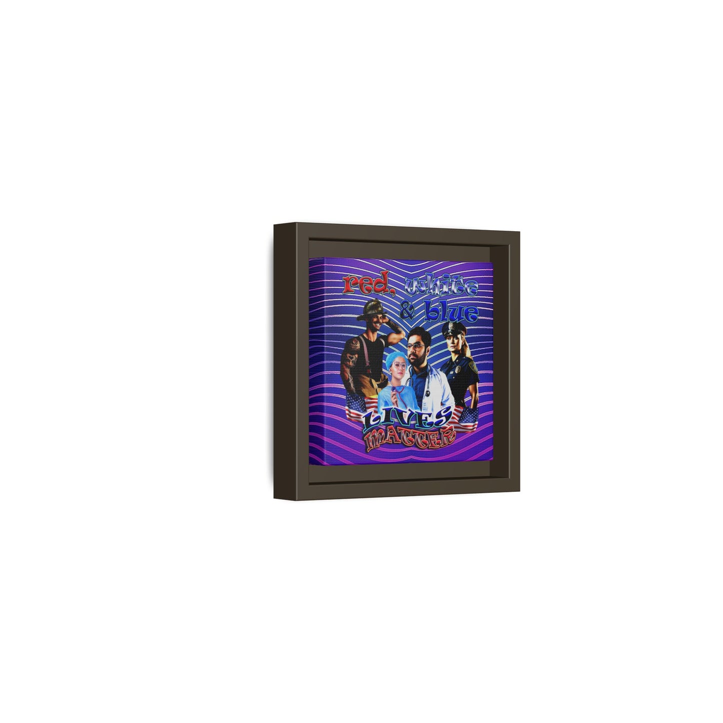 rw&b lives matter - framed canvas art (purple wave)