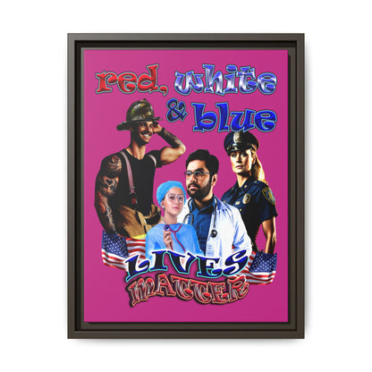 rw&b lives matter - framed canvas art (pink)