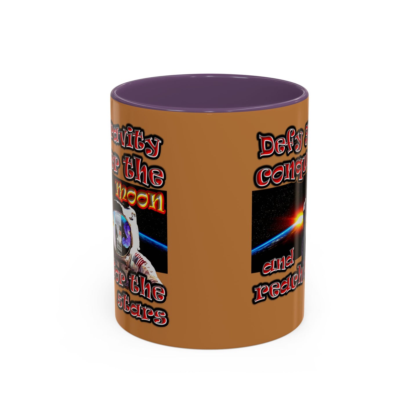defy conquer reach - Accent Mug (light brown)