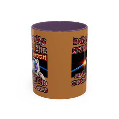 defy conquer reach - Accent Mug (light brown)