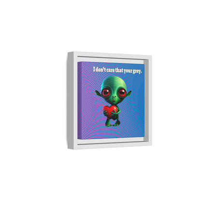 I don't care that your grey - framed canvas art (light blue-purple wave)