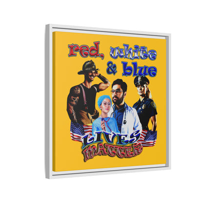 rw&b lives matter - framed canvas art (yellow)