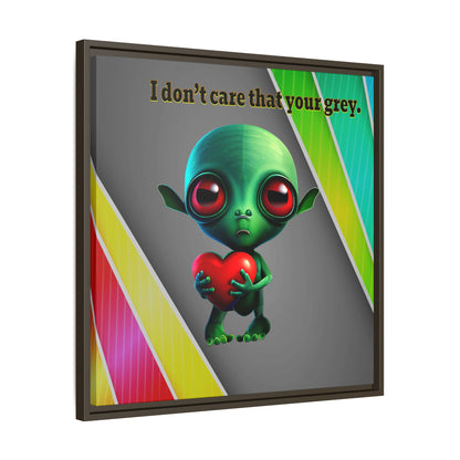 I don't care that your grey - framed canvas art (rainbow split)