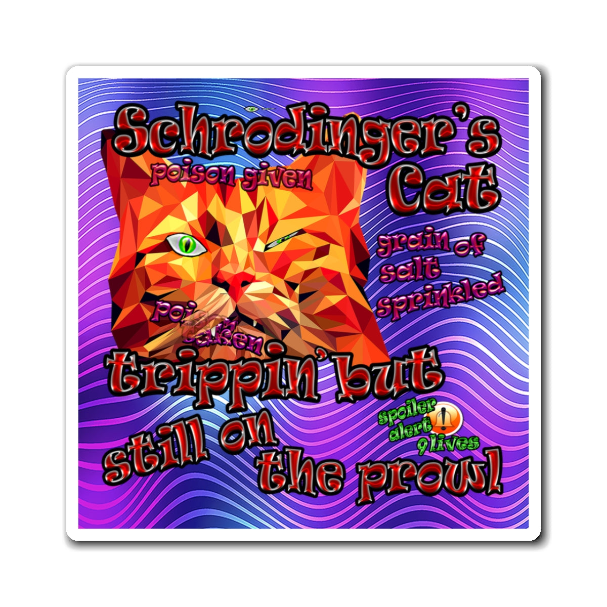 schrodinger's cat - Magnets - (purple wave)