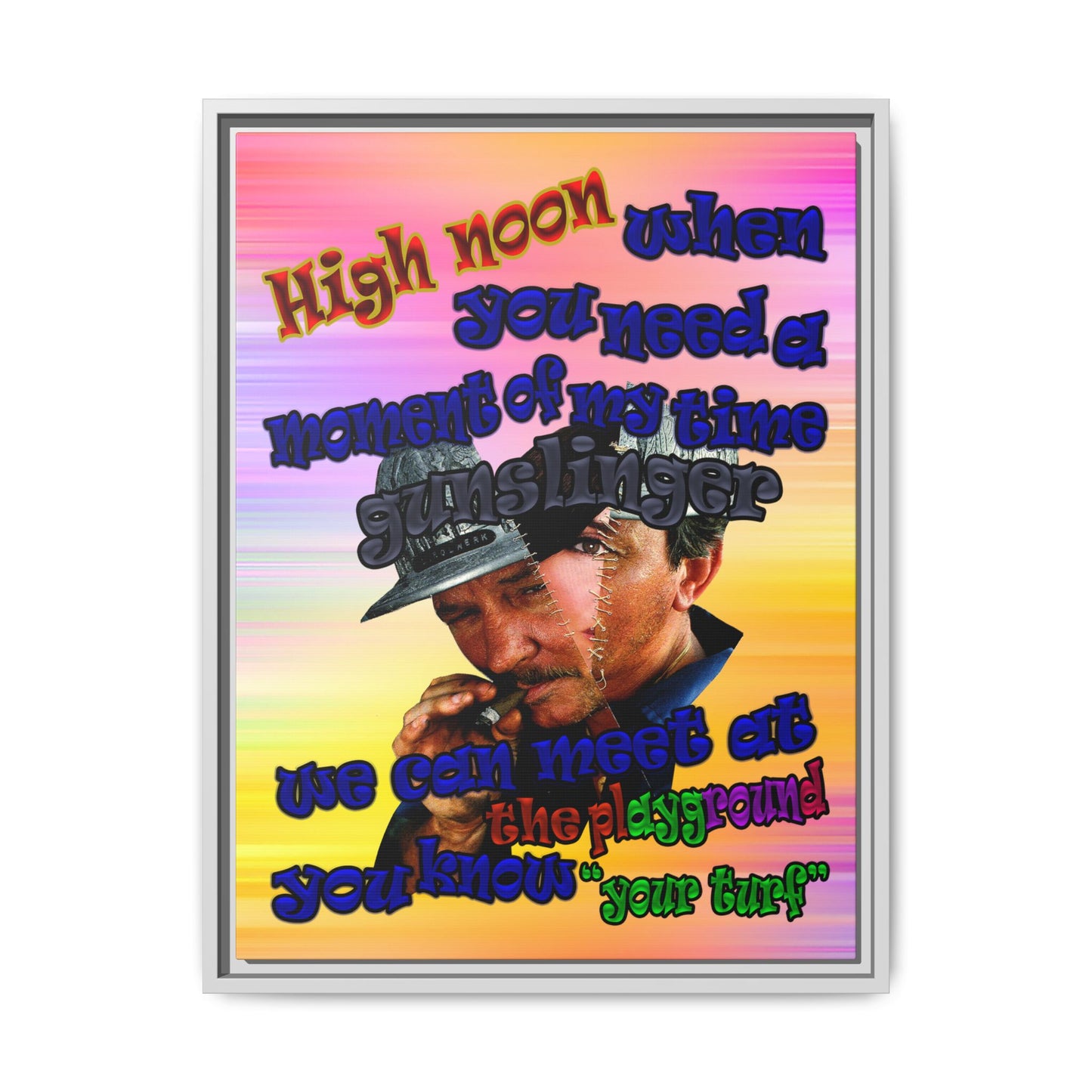 high noon - framed canvas art (color blur)