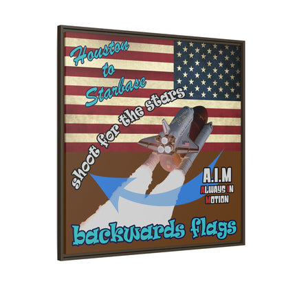 shoot for the stars - framed canvas art (brown)