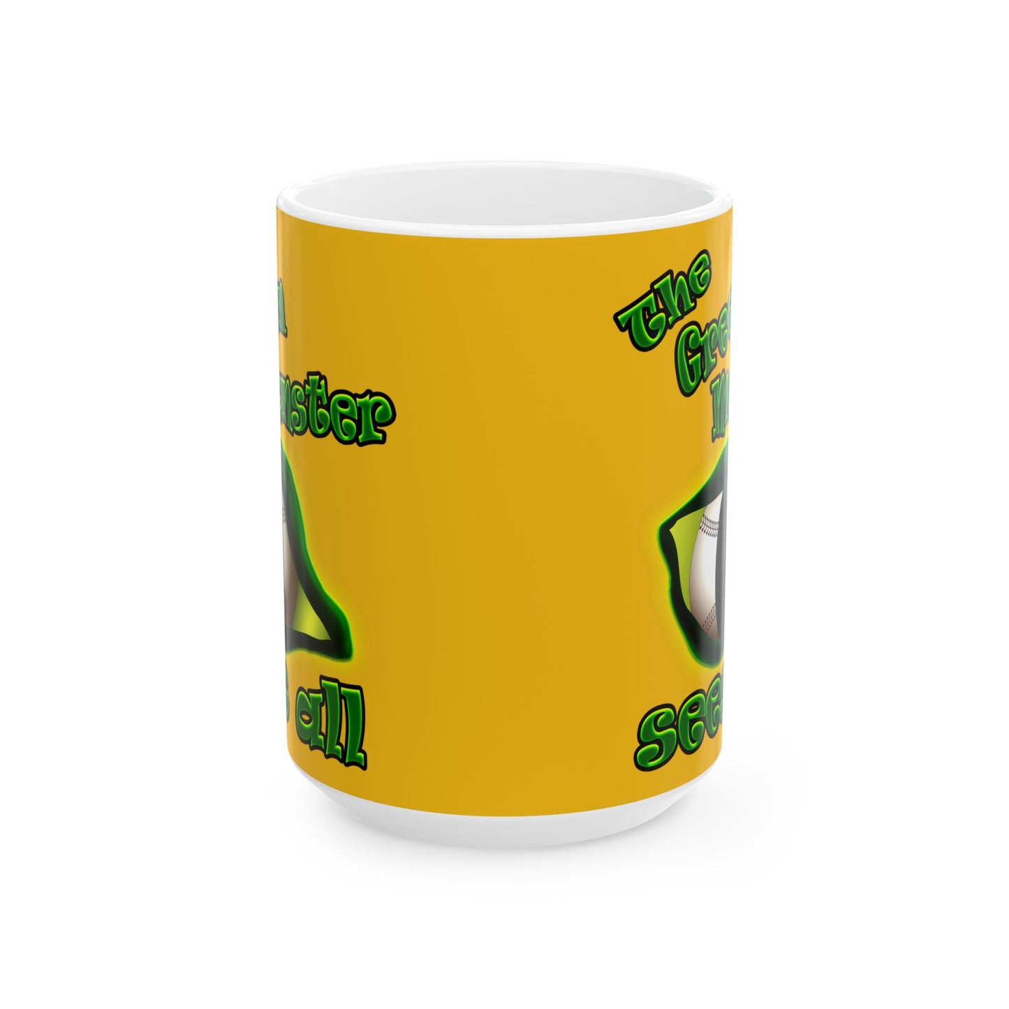 green monster - White Mug (yellow)