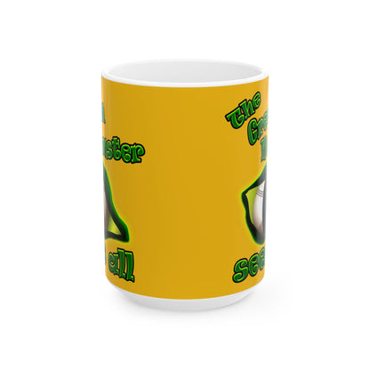 green monster - White Mug (yellow)