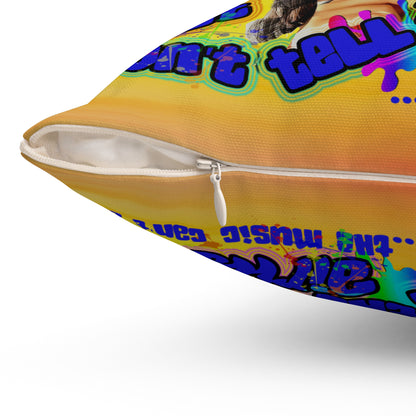 drop the beat - Spun Polyester Square Pillow - (color blur)