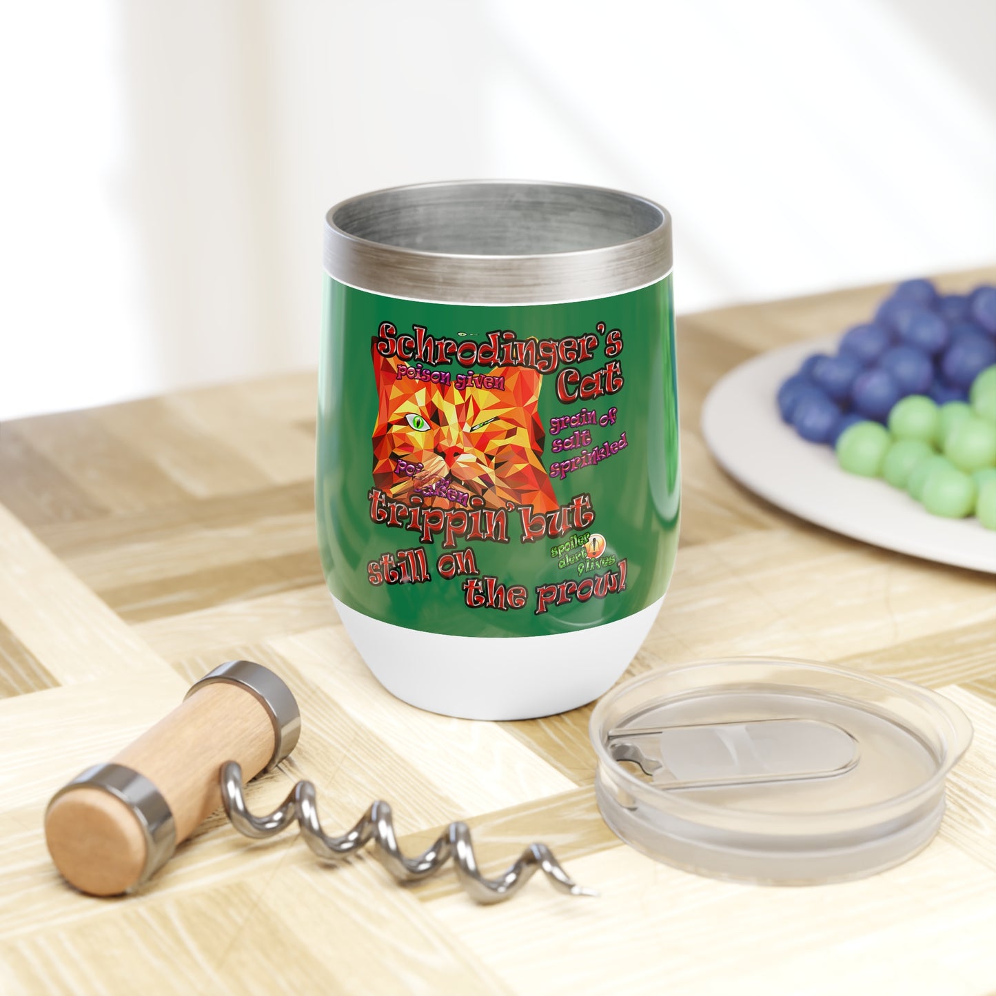 schrodinger's cat - Chill Wine Tumbler (dark green)