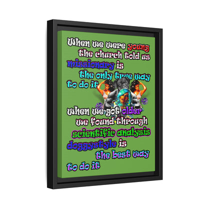 doggystyle - framed canvas art (green)