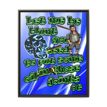 og - framed canvas art (blue-white wave)