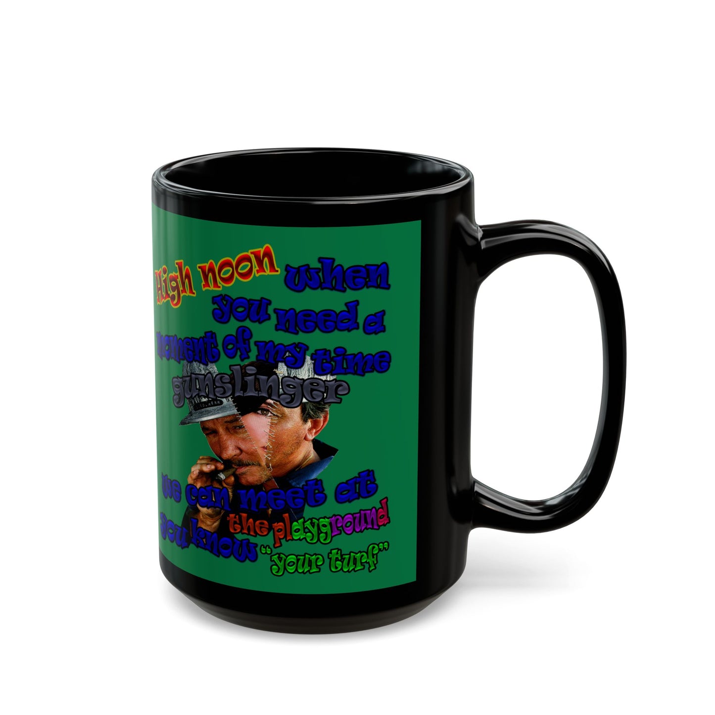 high noon - Black Mug (dark green)
