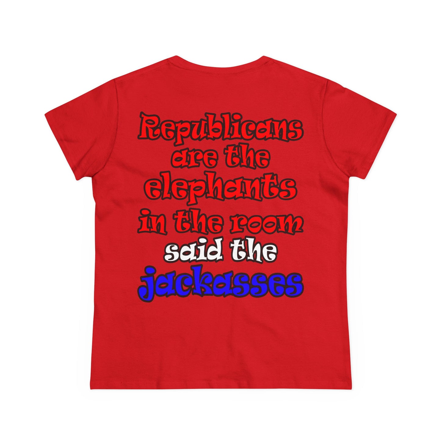 donkeys and elephants - Women's Midweight Cotton Tee