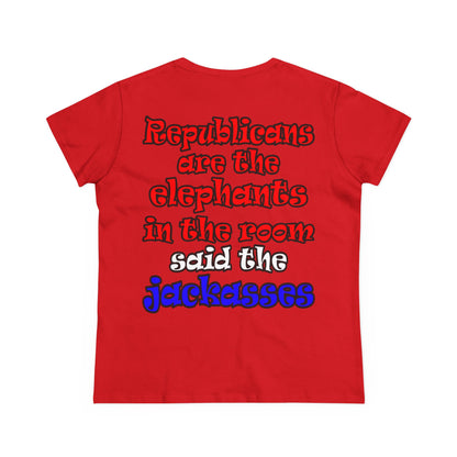 donkeys and elephants - Women's Midweight Cotton Tee