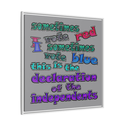 declaration of the independents - framed canvas art (grey)