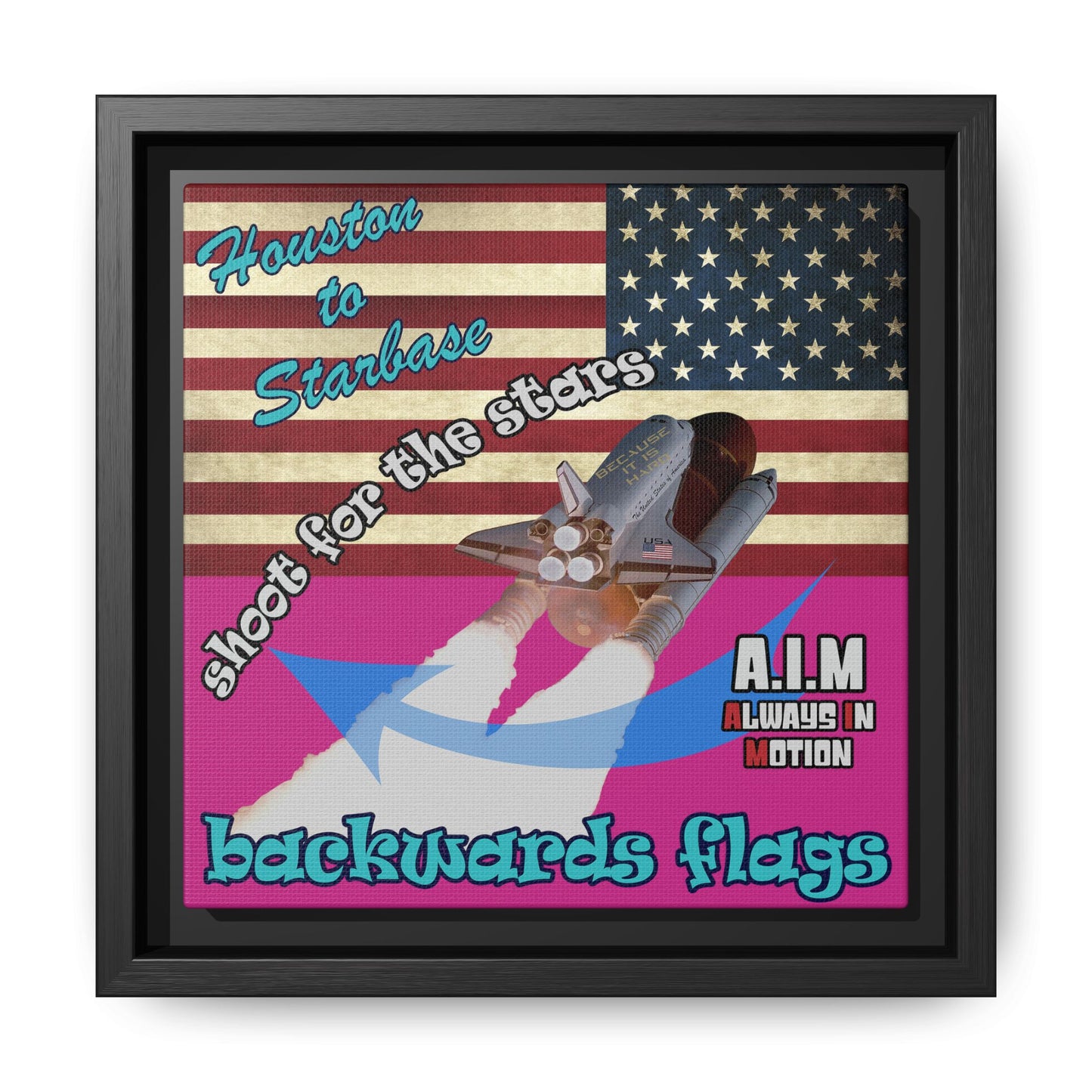 shoot for the stars - framed canvas art (pink)