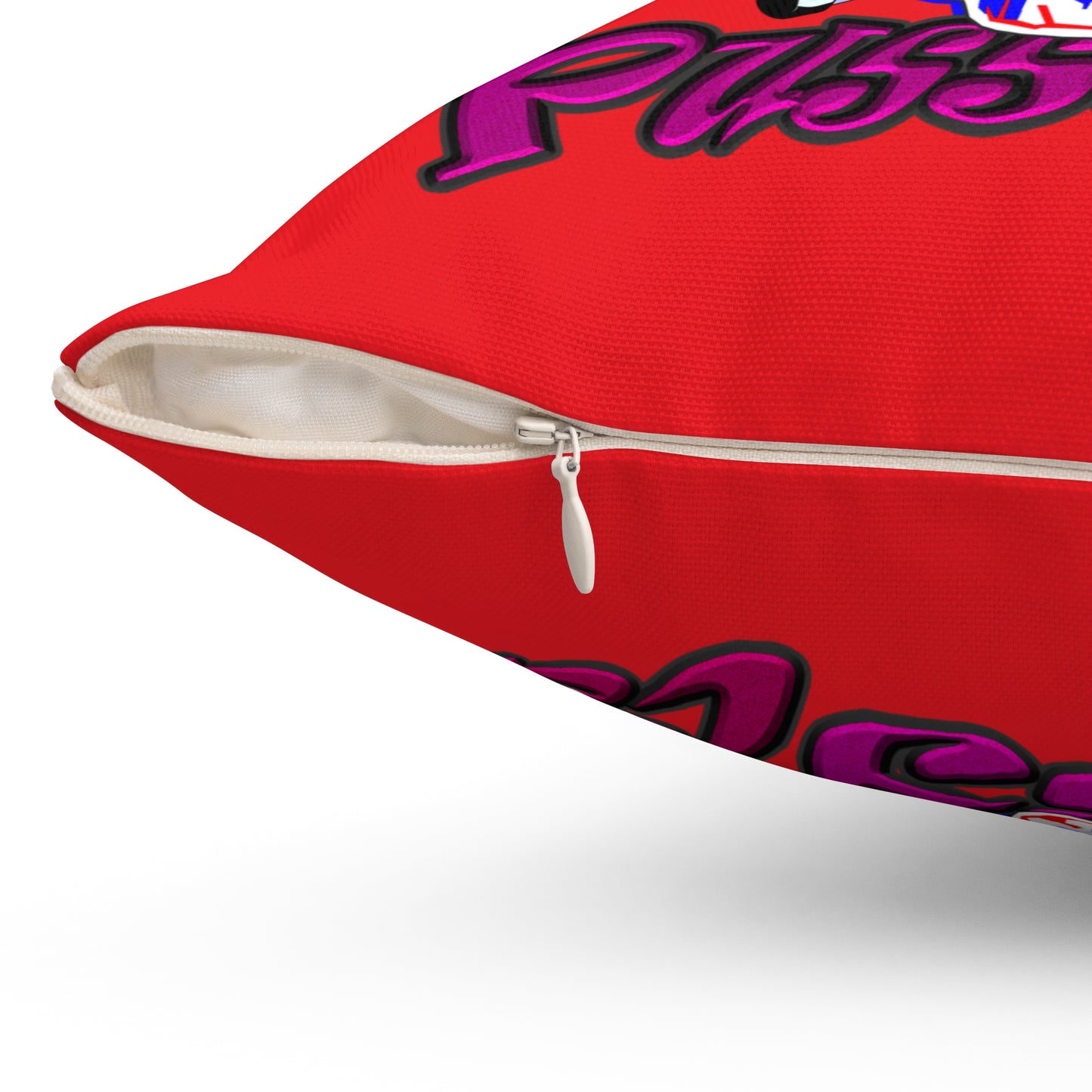 tag that - Spun Polyester Square Pillow - (red)