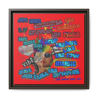 drop the beat - framed canvas art (red)