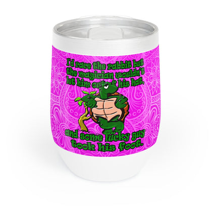 turtle race - Chill Wine Tumbler (pink swirl)