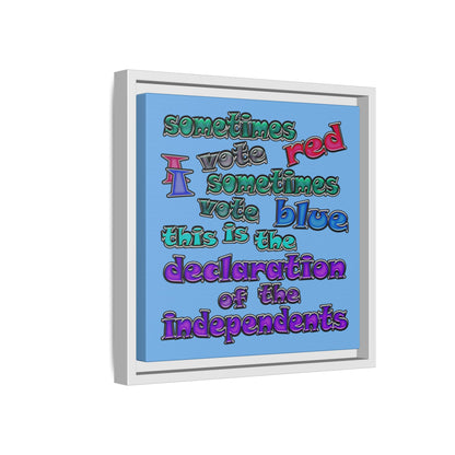 declaration of the independents - framed canvas art (light blue)