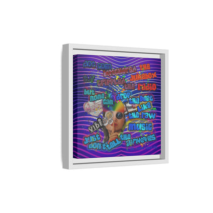 drop the beat - framed canvas art (purple wave)