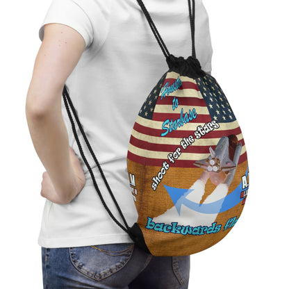 shoot for the stars - Drawstring Bag (dichromatic brown papyrus)