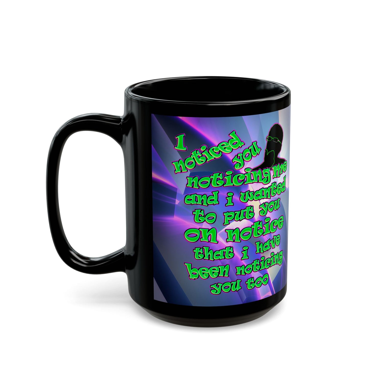 noticed you noticing - Black Mug (grey-pink wave)