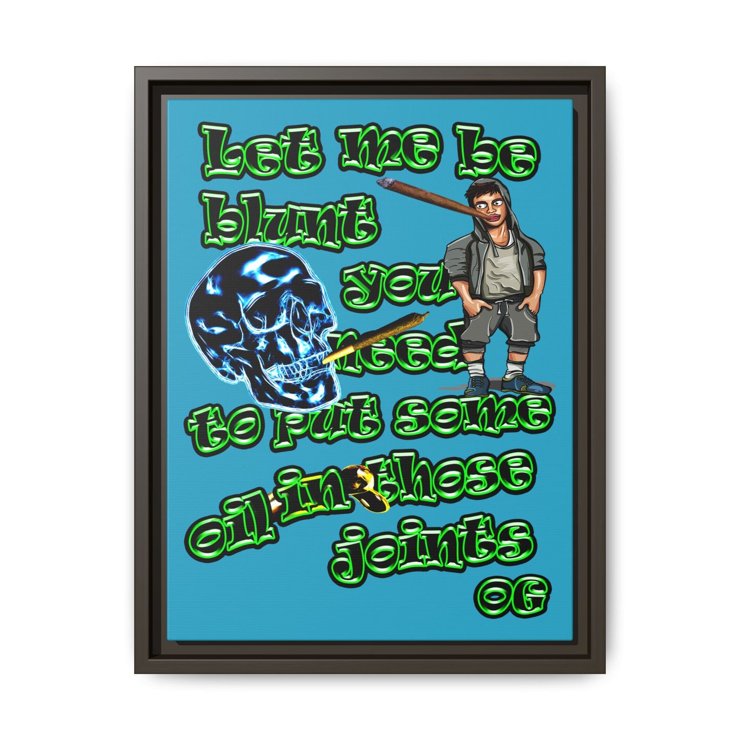og - framed canvas art (turquoise)