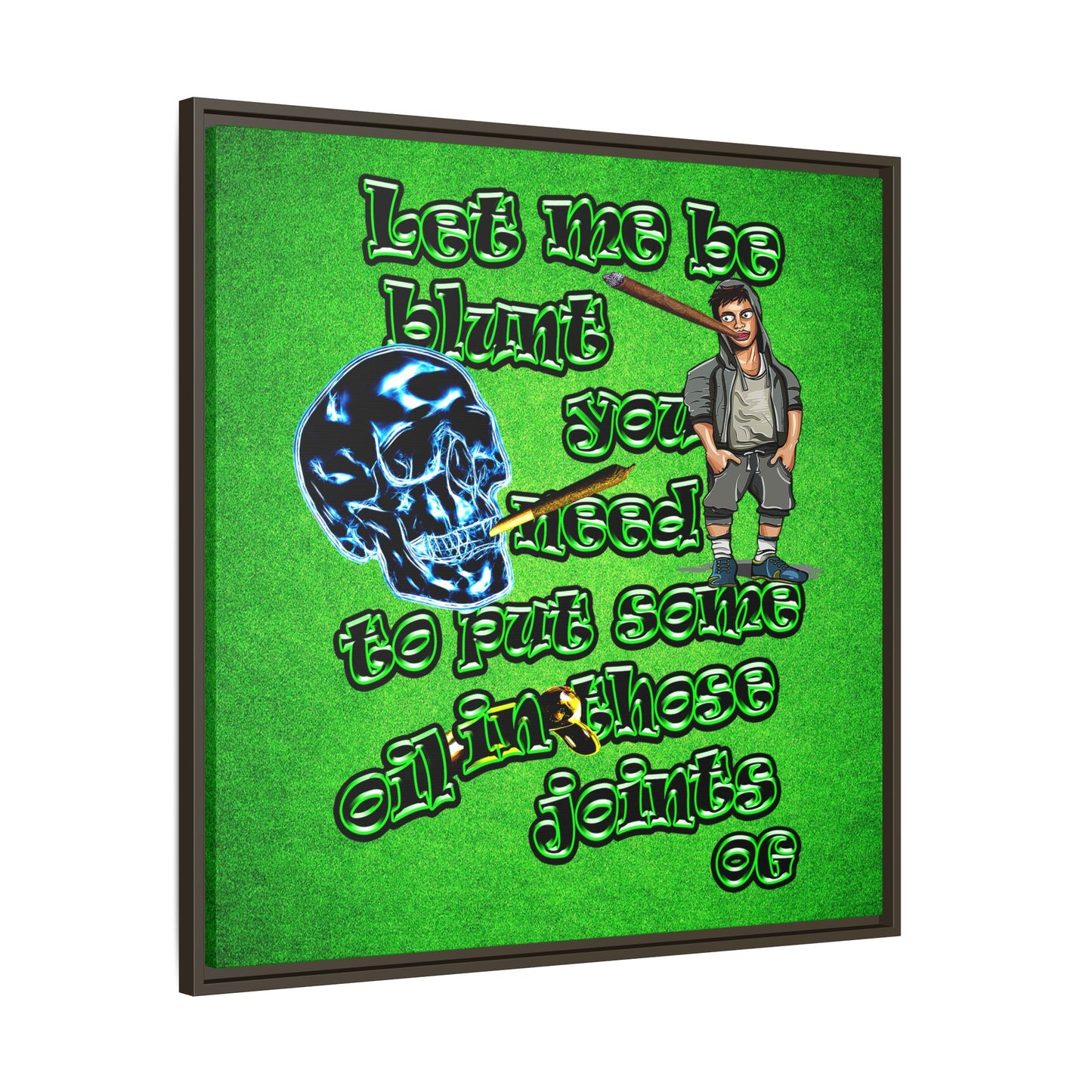 og - framed canvas art (green turf)
