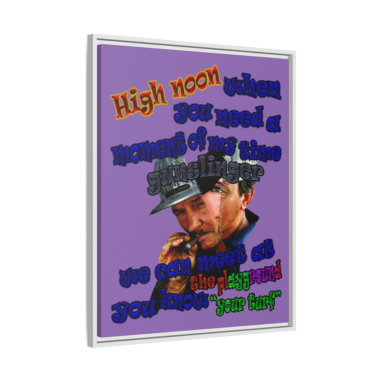high noon - framed canvas art (light purple)