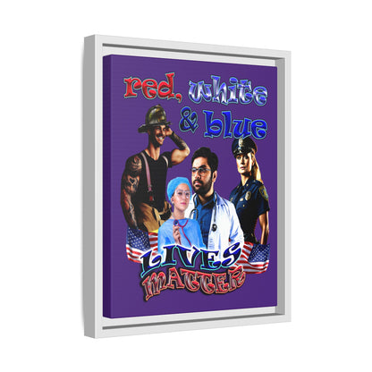 rw&b lives matter - framed canvas art (purple)