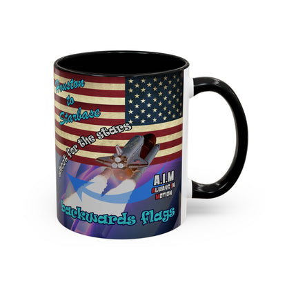 shoot for the stars - Accent Mug (grey-pink wave)