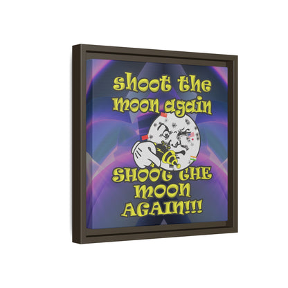 shoot the moon again - framed canvas art (grey-pink wave)