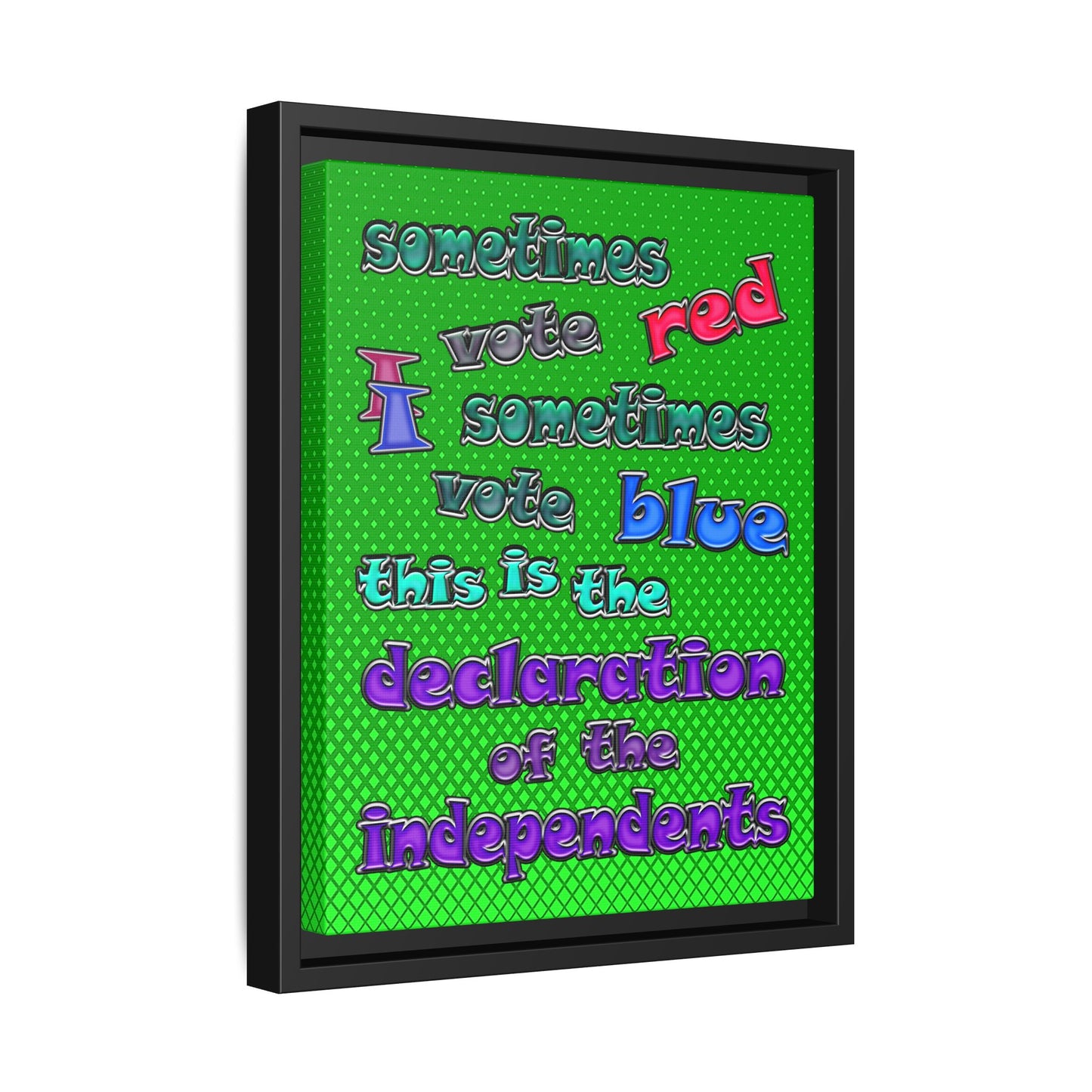 declaration of the independents - framed canvas art (logo green)