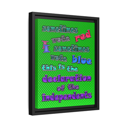 declaration of the independents - framed canvas art (logo green)