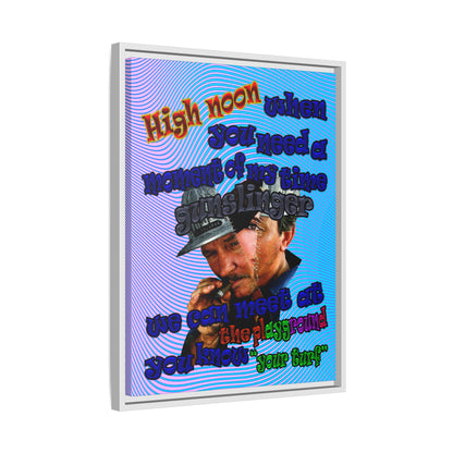 high noon - framed canvas art (light blue-purple wave)
