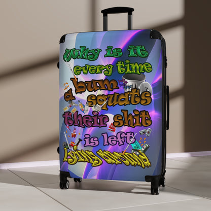 the bum's shit - Suitcase (grey-pink wave)