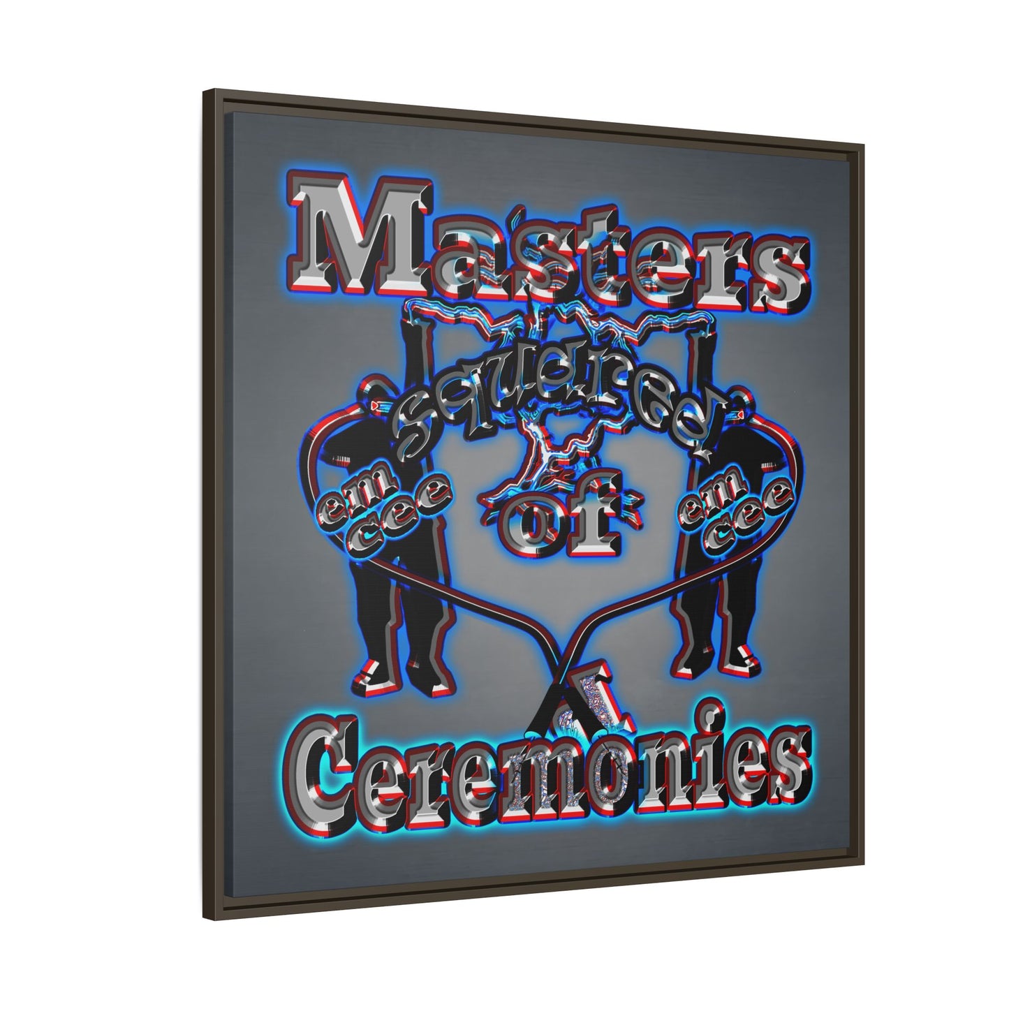 em cee squared - framed canvas art (grey-light grey)
