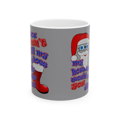 santa's shoes - White Mug (grey)