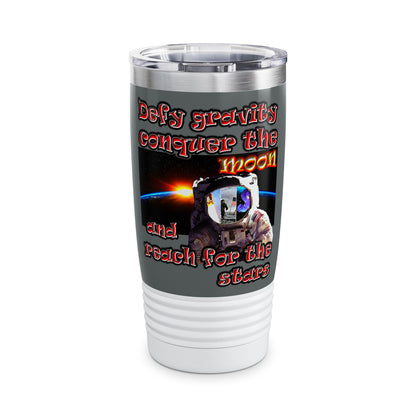defy conquer reach - Ringneck Tumbler, 20oz (dark grey)