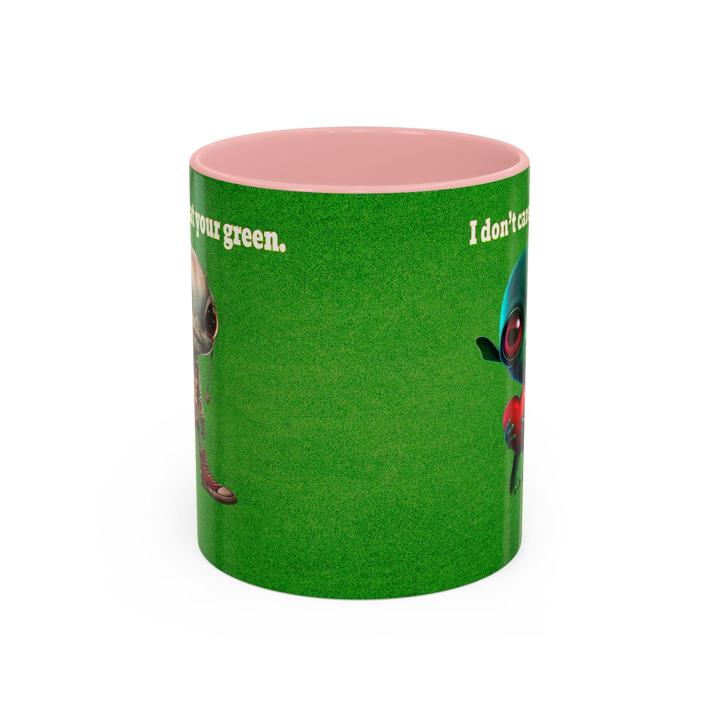 I don't care that your grey - Accent Mug (green turf)